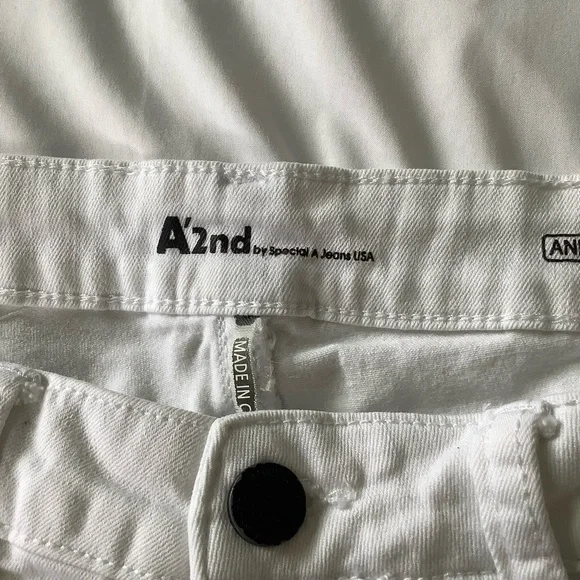 A’2nd by Special A Jeans White Mid Rise Skinny Ankle Jeans Size 7 - Picture 9 of 10